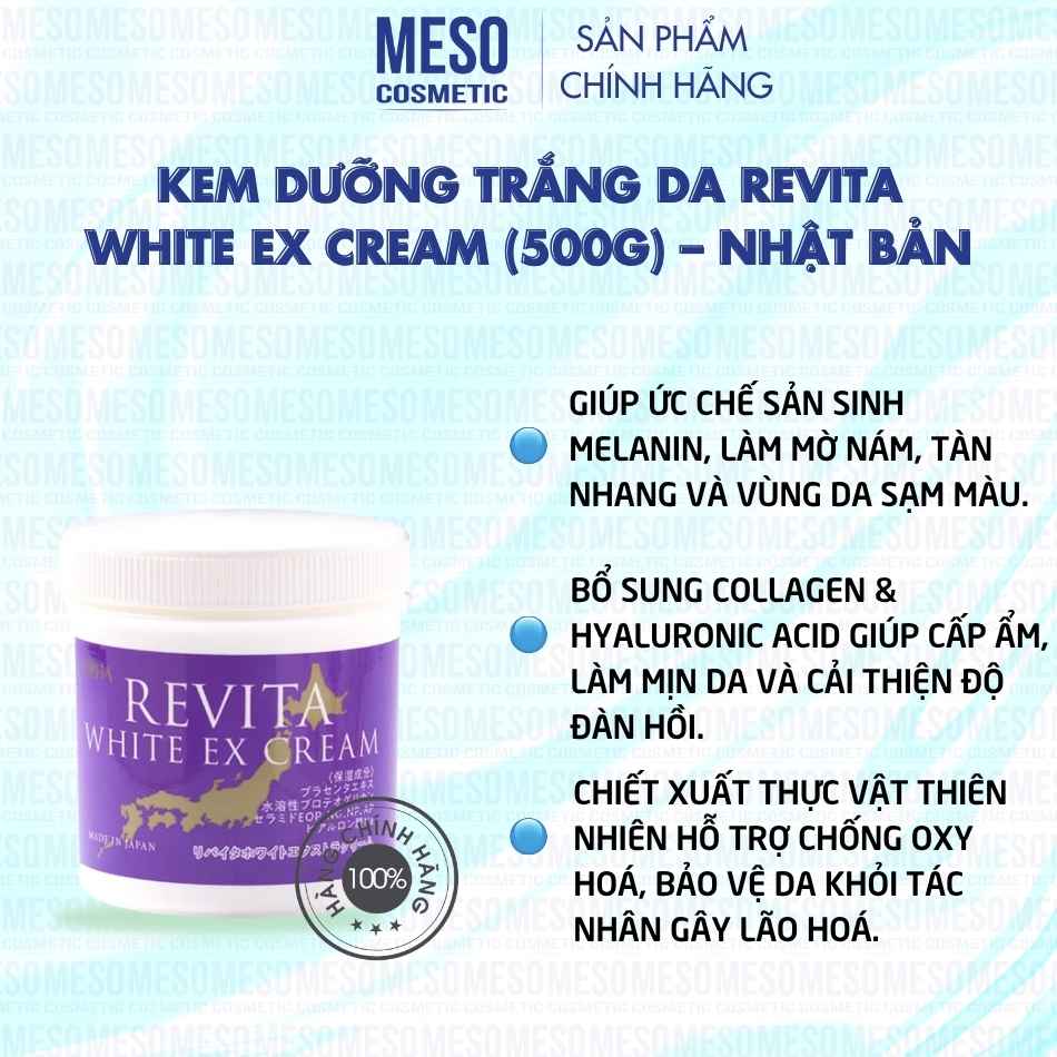 Kem dưỡng trắng da Revita White Ex Cream (500g) – Nhật Bản